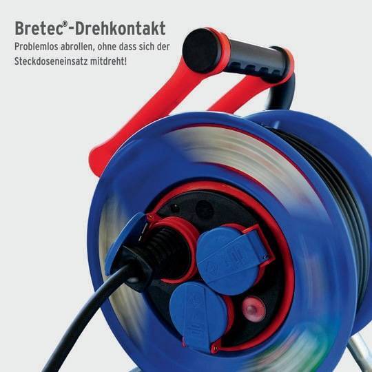 Brennenstuhl 1218900 Kabeltrommel 25.00 m Schwarz Schutzkontakt-Gummi-Stecker - 4007123251605