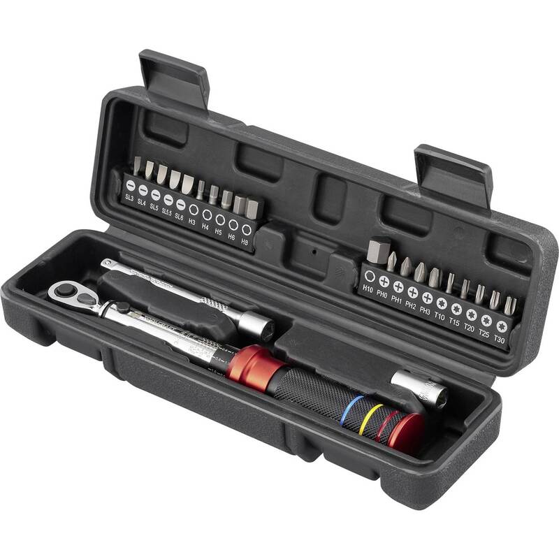 Toolcraft Drehmomentschlüssel-Set 1/4" 23-teilig 3-25Nm Aluminium präzise - 4064161486567