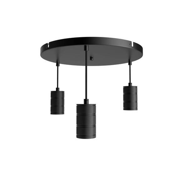Calex Retro Pendelleuchte Hängeleuchte Hängelampe Leuchte rund 3-flg. schwarz - 8712879143796