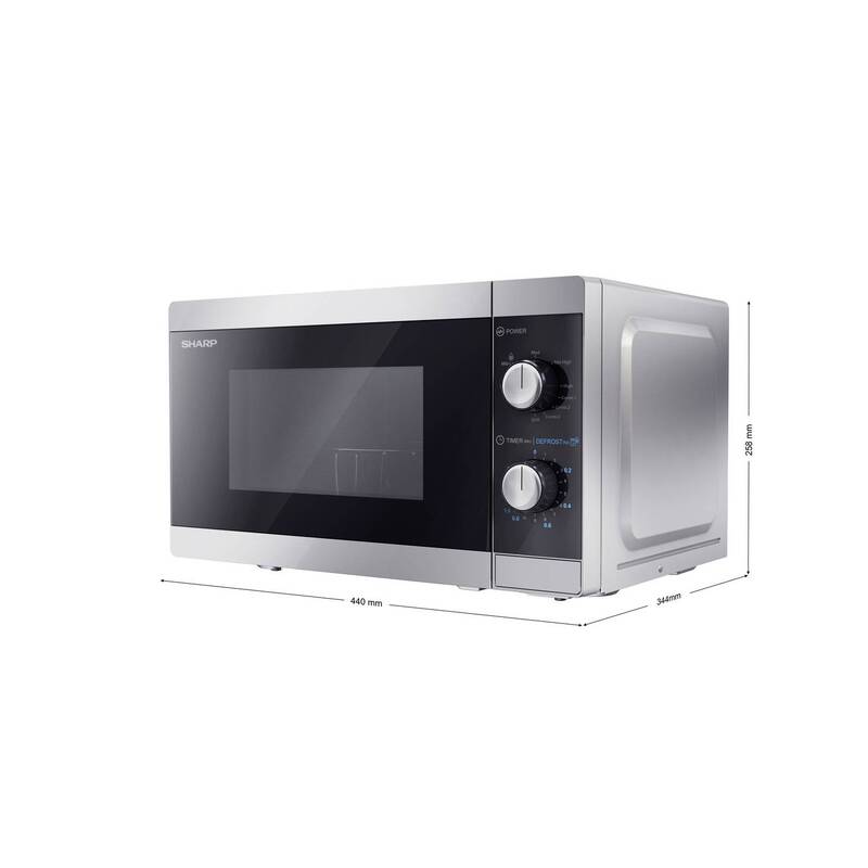 Sharp Mikrowelle Schwarz Silber 800 W 230 V 20 l Drehteller und Grillgestell - 4974019966496