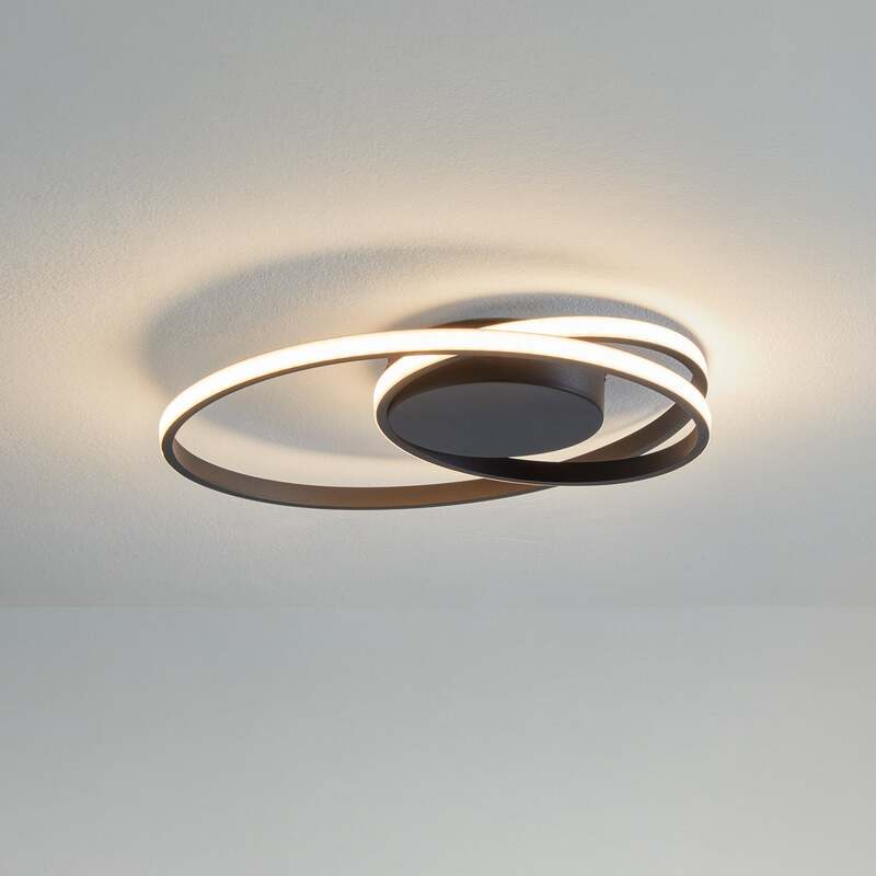 LED Deckenleuchte Lampe Youna schwarz Lindby Alu dimmbar Lichtspender Deckeneuch - 4251096591033