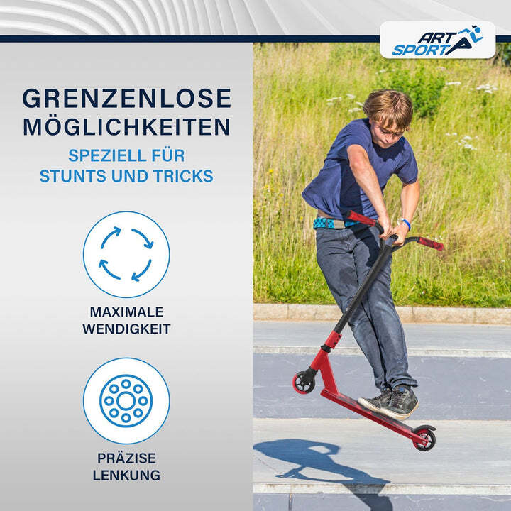 Stunt Scooter für Kinder Red Smoke Stunt Roller 100 mm Rollen 360° Lenker 100 kg - 4260565526346