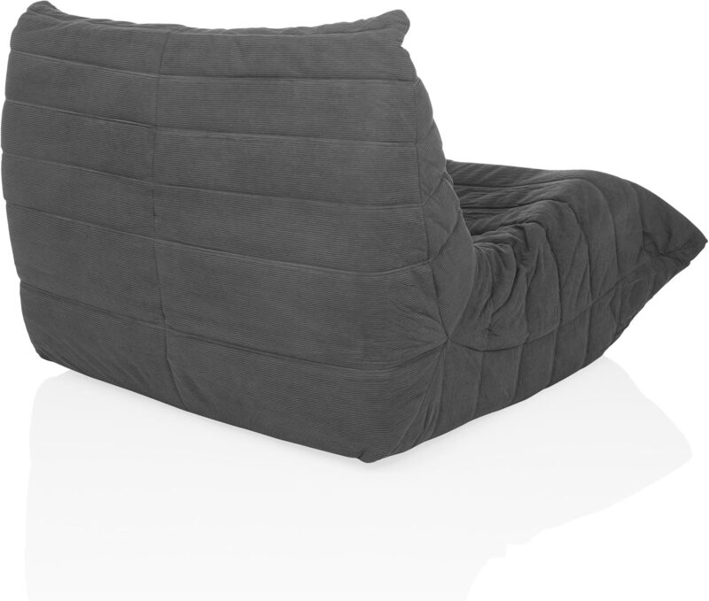 hjh LIVING Sitzsack Bodensofa SITZOLO Dunkelgrau 100x90x72 cm tragbar bequem - 4064323106555