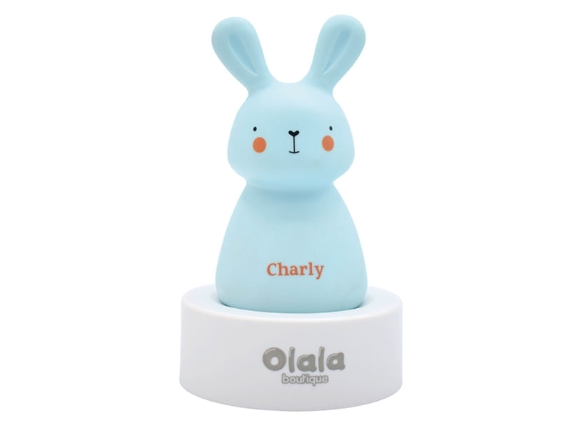 Olala boutique Nachtlicht Lampe Häschen Blau LED Induktion USB Vinyl PVC - 3760027580356