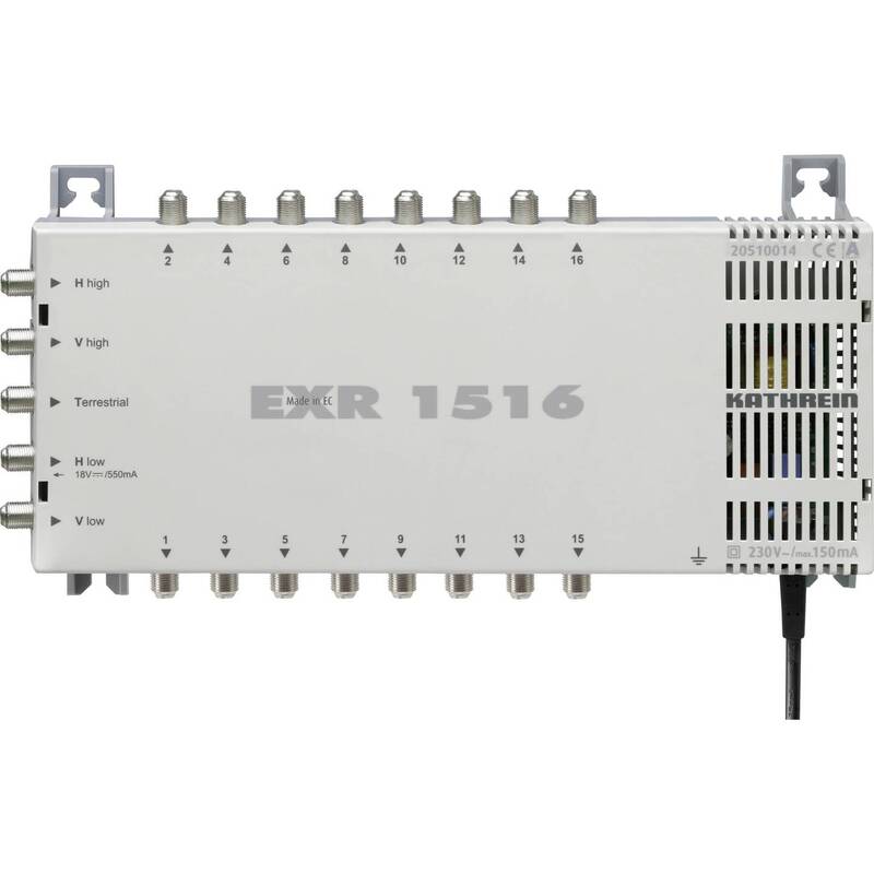 Kathrein Multischalter EXR 1516 aktiv 5 Eingänge 16 Teilnehmeranschlüsse SAT - 4021121448836