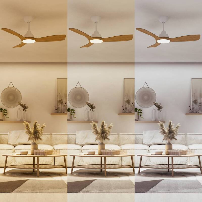 Philips LED-Ventilator Olas 106 cm braun/weiß leise dimmbar mit Fernbedienung - 8720169369931