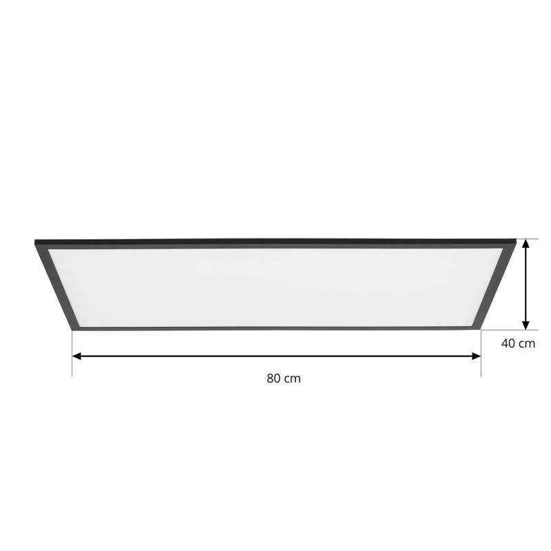 Lindby Deckenleuchte Lamin LED Panel CCT dimmbar Fernbedienung schwarz 80x40cm - 4251911765885