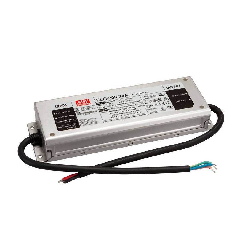Mean Well Schaltnetzteil IP67 300W 24V 12,5A CV CC LED-Treiber - 4021087050357