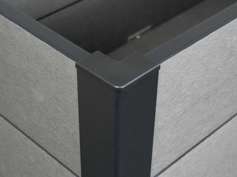 WPC Balkonhochbeet Pflanzbeet Grau Schwarz 88cm x 80cm x 35cm UV-beständig - 4007874568342