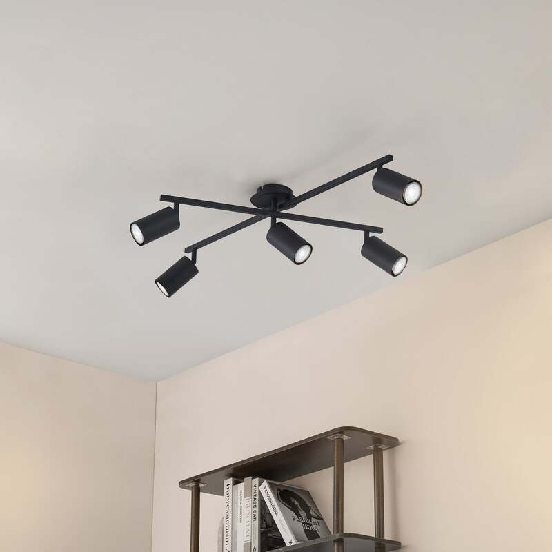 Lindby Deckenleuchte Joffrey LED Lampe 5-flg dimmbar schwarz 78x57,5cm IP20 - 4251096583847