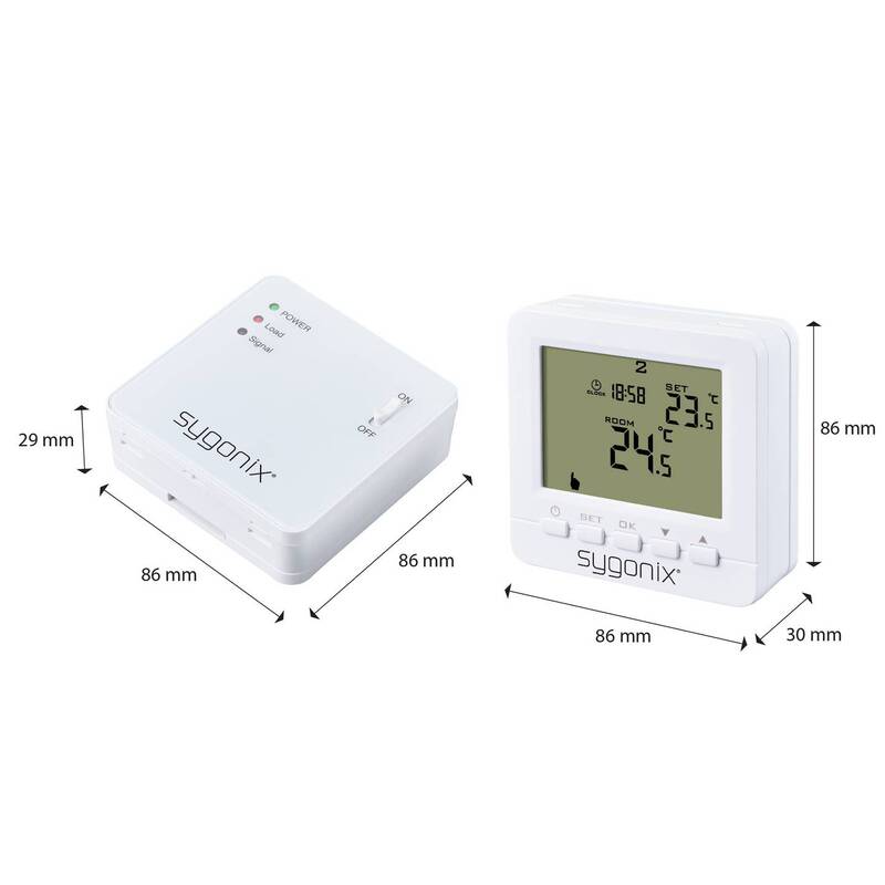 Sygonix Funk-Raumthermostat SY-5470190 Aufputz Wochenprogramm 1 St. Weiß - 4064161241609