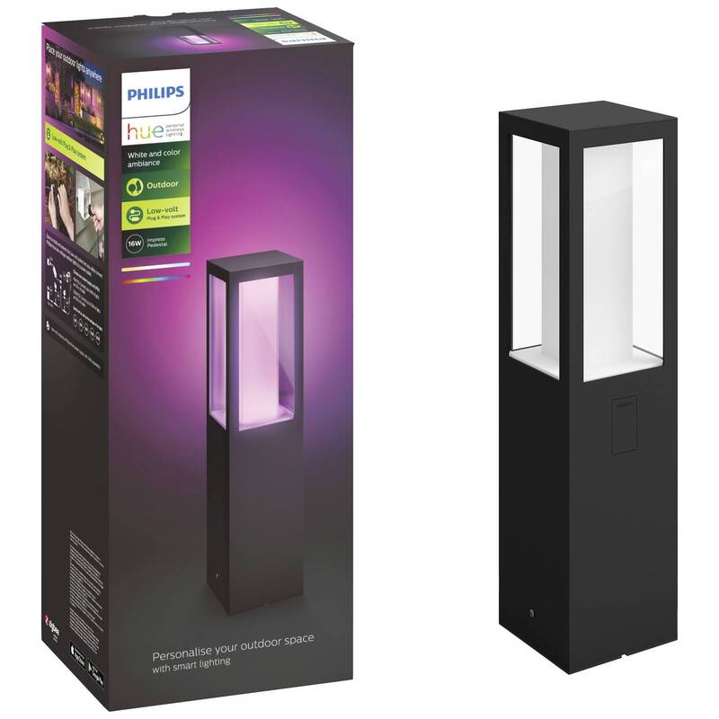 Philips Außenleuchte Gartenleuchte LED Sockel schwarz IP44 1200lm 16W 400mm - 8718696170526