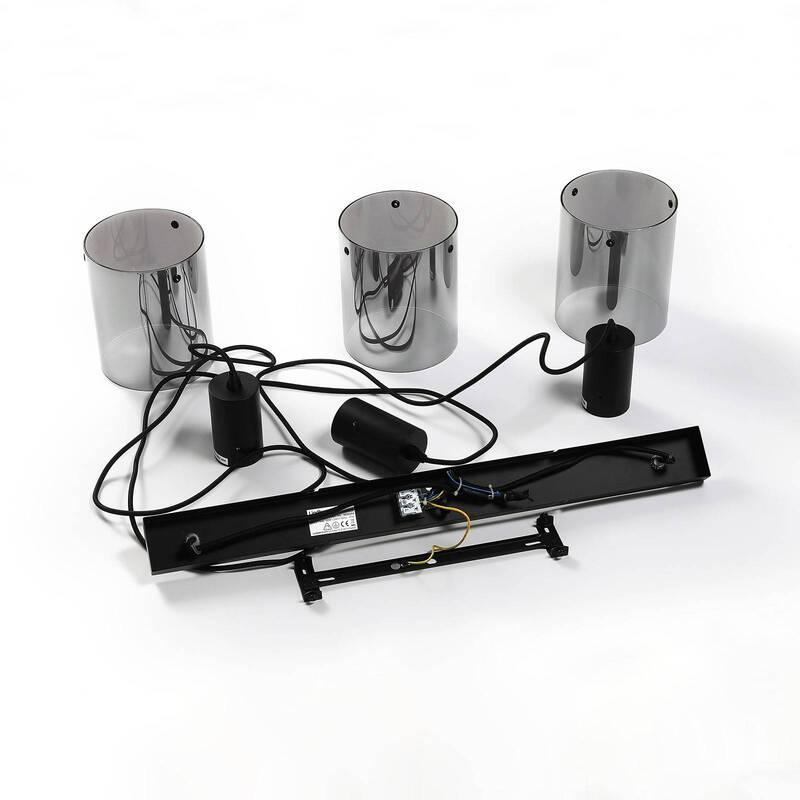 Lindby Kourtney Hängeleuchte Deckenlampe Pendelleuchte Lampe schwarz rauchgrau - 4251096585193