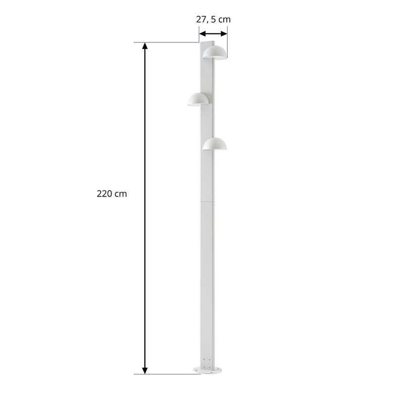 Lucande Außenleuchte Velira LED Gartenlampe 220cm hellgrau IP44 warmweiß 2700lm - 4255830907845