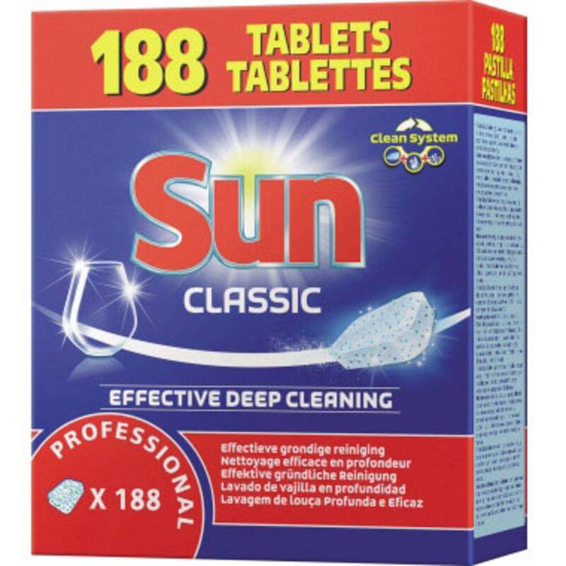 SUN Geschirrspül-Tabs Spülmaschinenreiniger 188 Tabs Reinigungskraft 2 STÜCK - 7615400778263