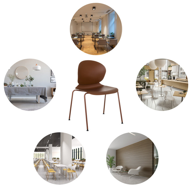 hjh OFFICE Besucherstuhl T36 VI rotbraun Kunststoff Stahl stapelbar 130 kg - 4064323037835
