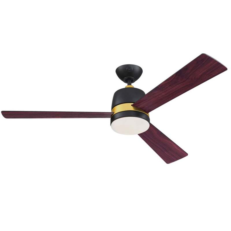Westinghouse Deckenventilator Tristan schwarz matt Holz mit Beleuchtung 132cm - 4895105613332