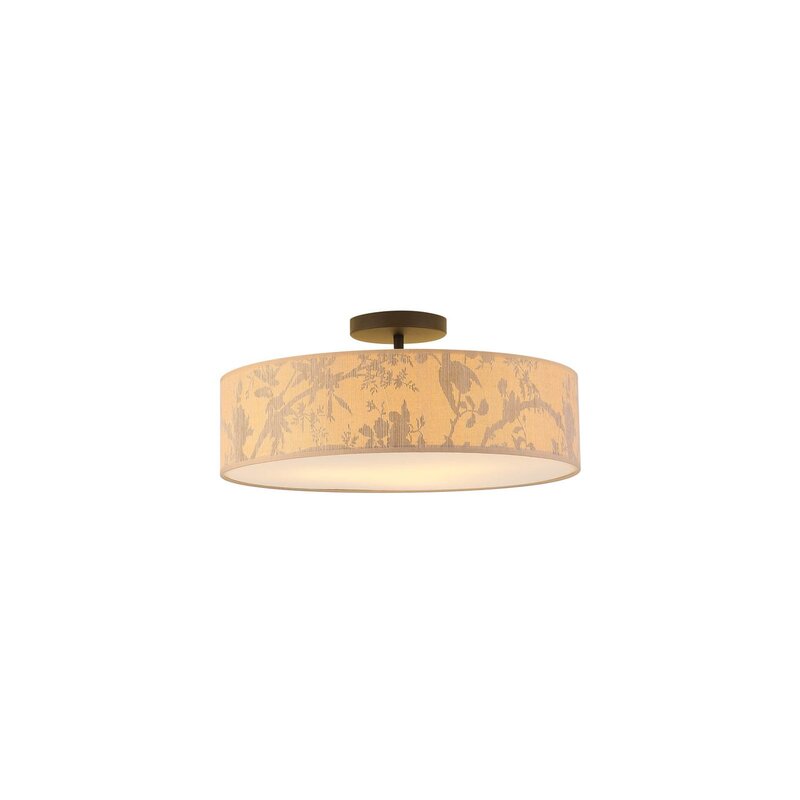 Searchlight Deckenleuchte Isla Ø 55 cm braun beige Bambus dimmbar 3xE27 - 5053423273365
