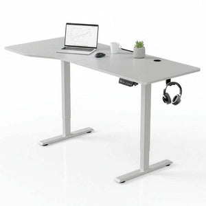 C-Ware Schreibtisch höhenverstellbar Office Stand elektrisch Kabelführung 160x75cm weiß
