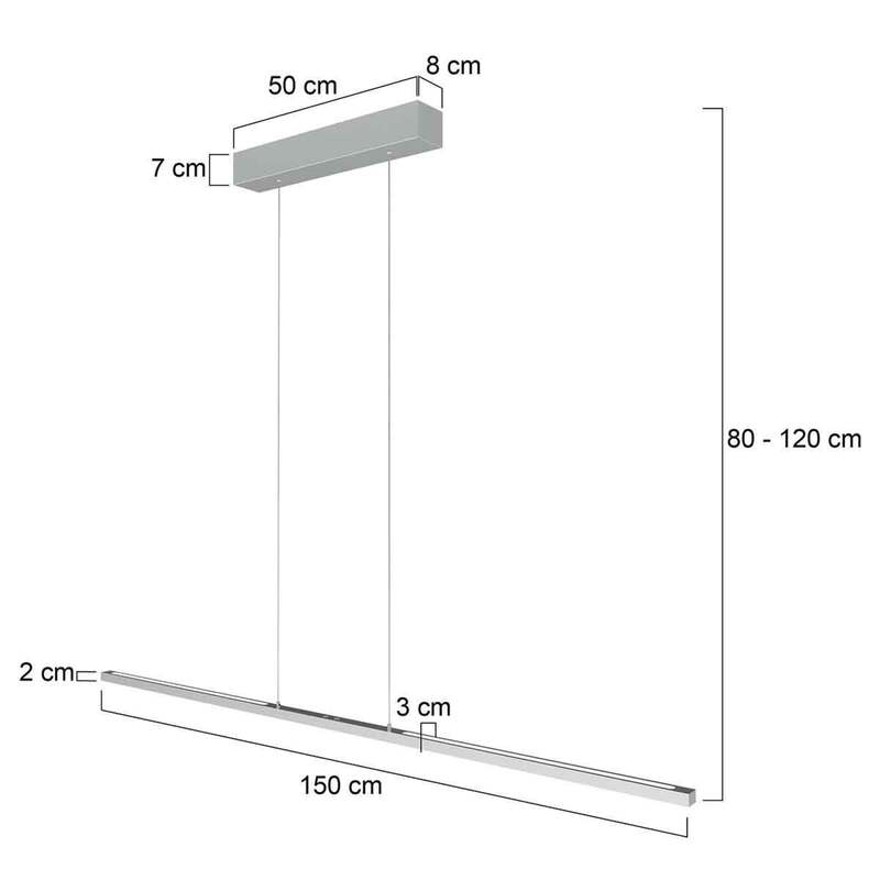 Steinhauer Hängeleuchte Bande LED Pendelleuchte dimmbar CCT stahl 150cm 3800lm - 8712746175820