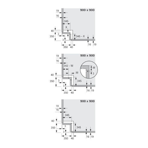 HETTICH Küchenunterschrank Eckschrankdrehbeschlag Revo 90° 800mm silber Stahl - 4023149124754