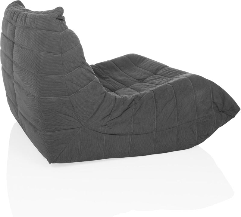 hjh LIVING Sitzsack Bodensofa SITZOLO Dunkelgrau 100x90x72 cm tragbar bequem - 4064323106555