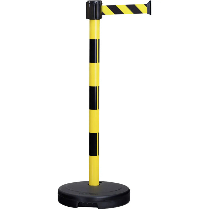Moravia Gurtwarnständer Absperrpfosten Kunststoff gelb/schwarz 3m x 50mm - 4055381545172