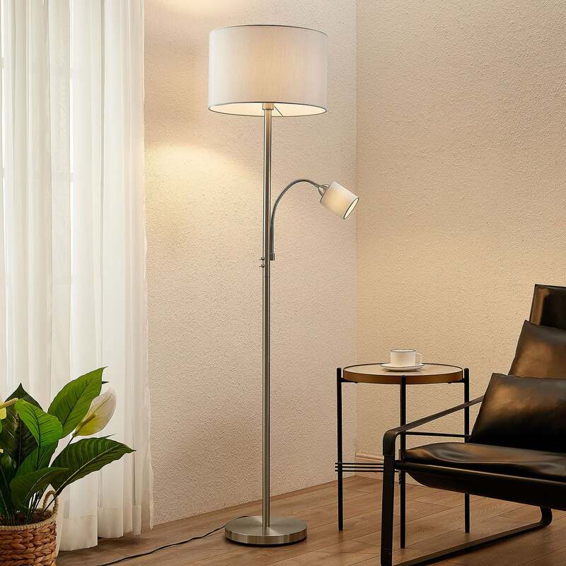 Lindby Colima Stehleuchte Stehlampe Standleuchte Stoff Leselampe E27 2 STÜCK - 4251096589894