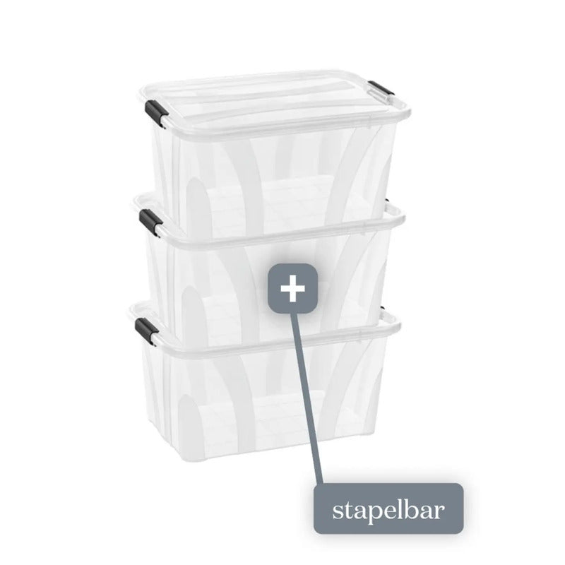 Siena HOME Aufbewahrungsbox Anzio Transparent 14 l 385x185x254 mm 4 St. - 4019111528415