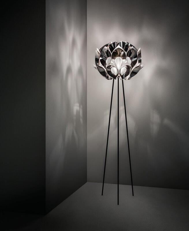Slamp Stehleuchte Flora Design Standlampe E27 Höhe 170 cm Pewter zinnfarben grau - 8024727067803