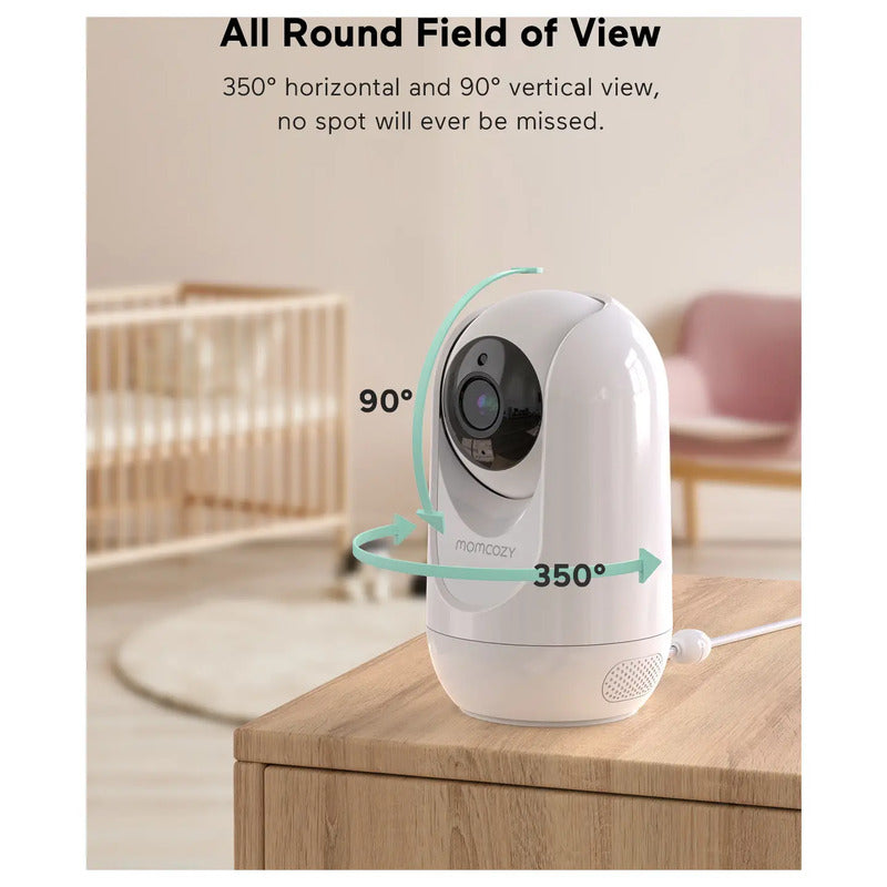 Momcozy Babyphone Babymonitor mit Kamera BM007-WH12BA-A Full HD 5 Zoll weiß - 0647168301732