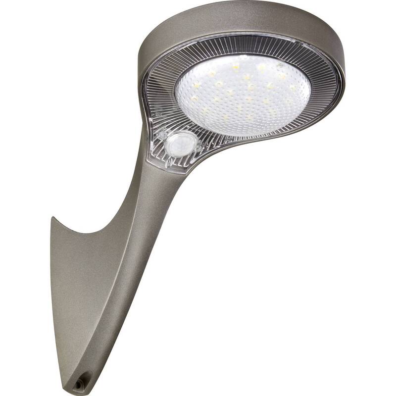 Sygonix Solar-Außenwandleuchte mit Bewegungsmelder LED Gartenleuchte grau 10W - 4064161160009