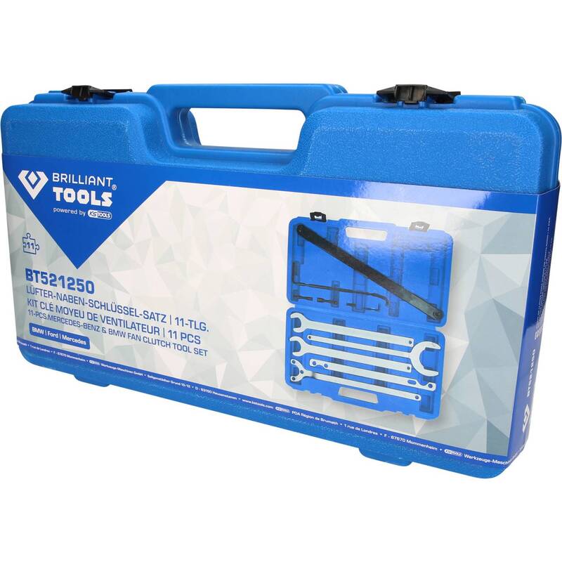 Brilliant Tools Lüfter-Naben-Schlüssel Satz Visco-Kupplung Adapter 11-tlg - 4042146778890