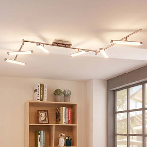 B-Ware Lindby Deckenleuchte Pilou LED dimmbar 6-flg chrom Lampe Leuchte 192,5x25cm