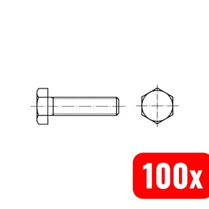 100x B-Ware Toolcraft Sechskantschraube M20 Außensechskant DIN 933 Stahl galvanisch 25 Stück