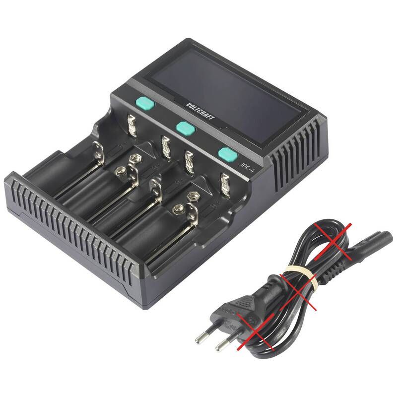 VOLTCRAFT IPC-4 Rundzellen-Ladegerät für LiIon NiMH NiCd AA AAA - 4064161255309
