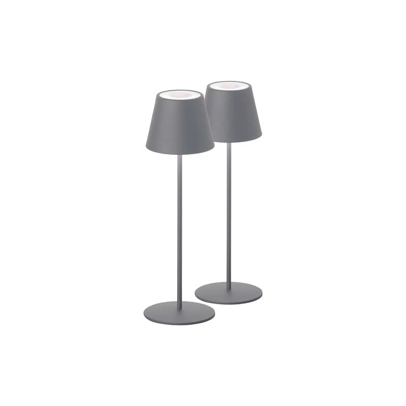Cosenza Tischlampe Leuchte LED Akku sandgrau Set 2er Höhe 38cm Metall - 4052231503429
