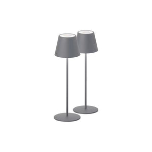 B-Ware Cosenza Tischlampe Leuchte LED Akku sandgrau Set 2er Höhe 38cm Metall