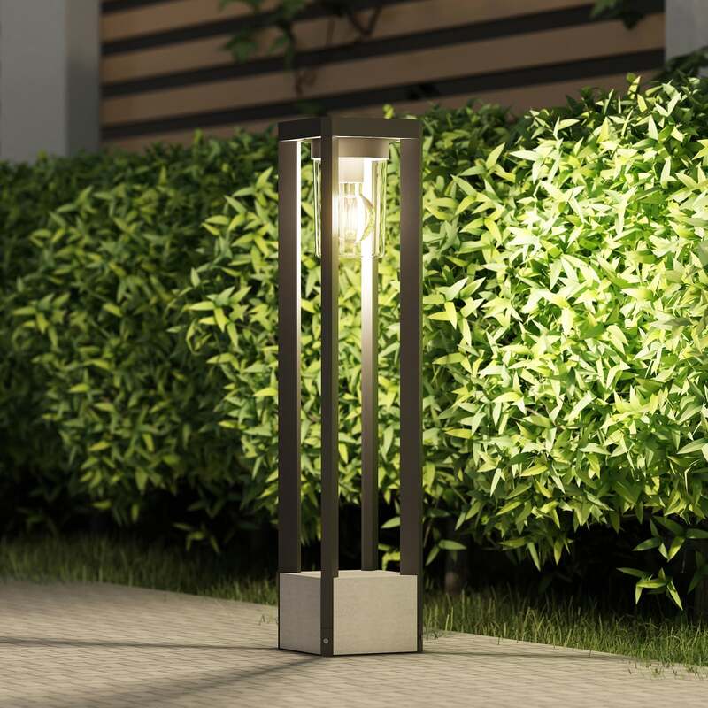 Lucande Wegeleuchte Kalisa LED Gartenleuchte dimmbar grau 70cm IP44 Aluminium - 4251911703351