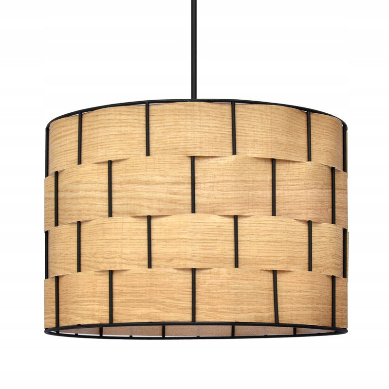 Hängeleuchte Pendelleuchte Atlanta eichefarben Textil Lampe Leuchte Wohnzimmer - 5902349234892