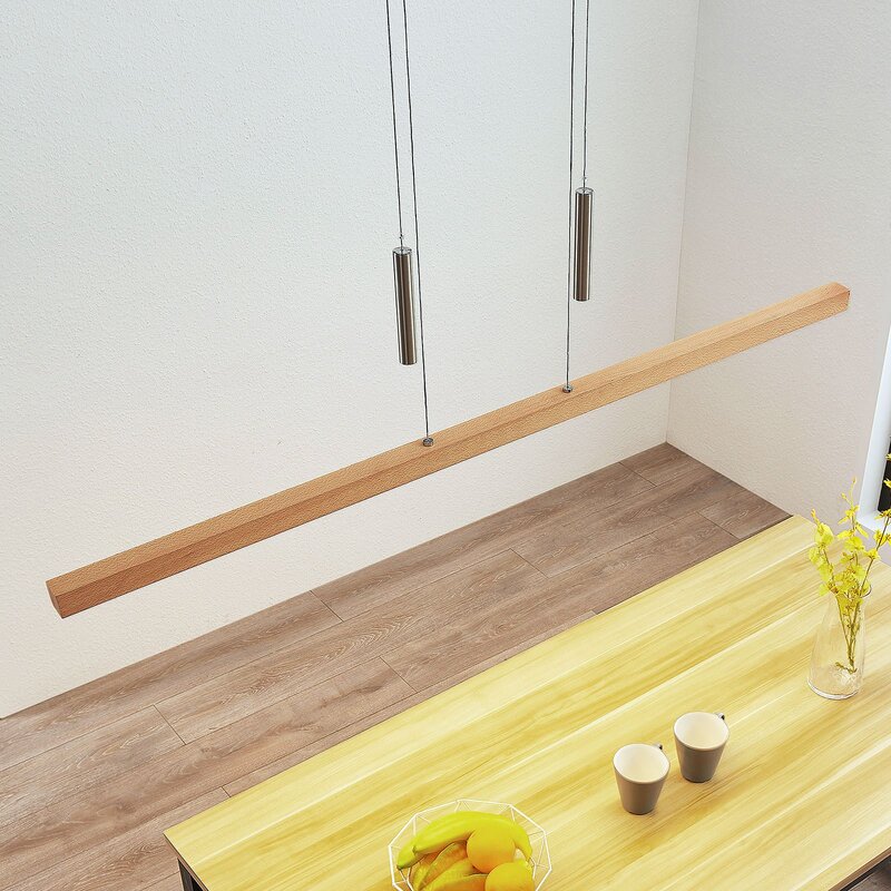 Lucande LED Hängeleuchte Pendelleuchte Tamlin Holz Buche natur Esszimmer Wohnzim - 4251096562507