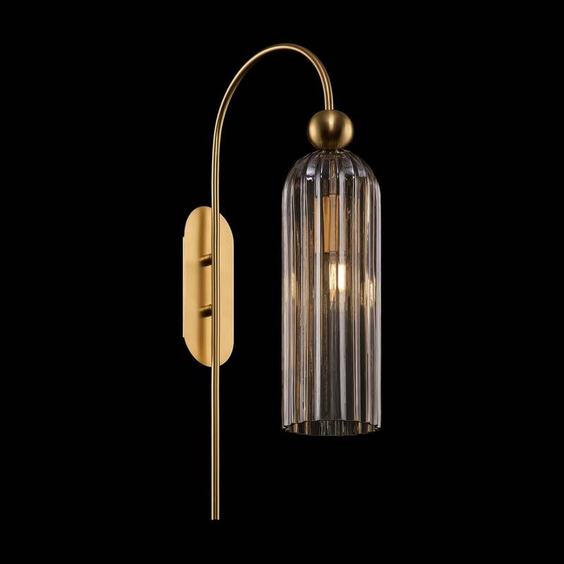 Maytoni Wandleuchte Antic mit Glas in Cognac, dimmbar, messing, 56,5cm hoch - 4251110031804