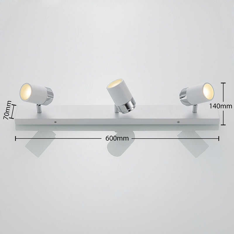 Lindby Deckenleuchte Strahler Kardo LED Lampe dimmbar IP44 chrom weiß 3-flammig - 4251096544367