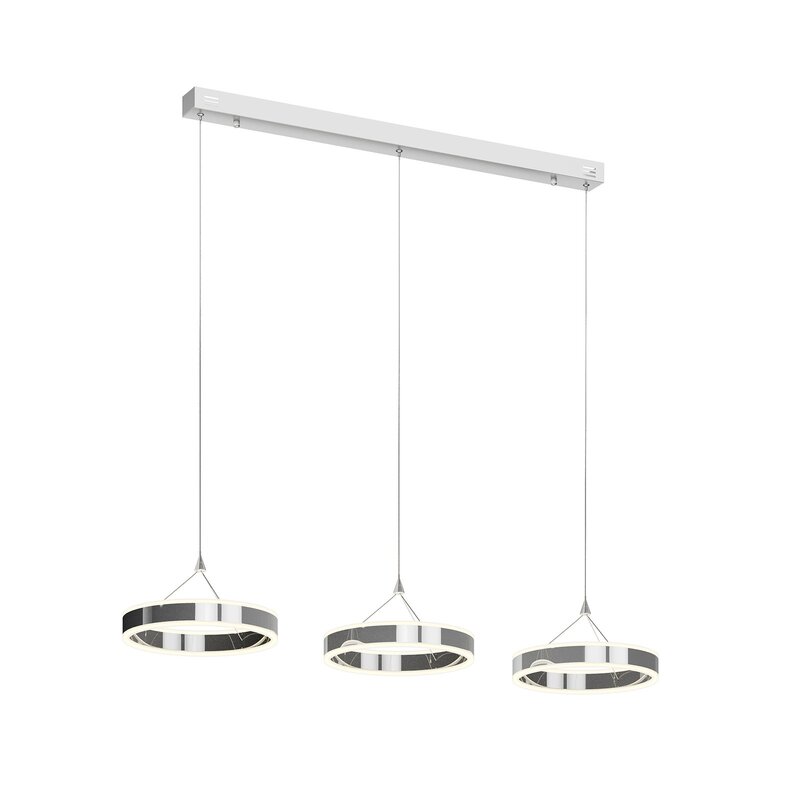 Lucande Pendelleuchte Hängeleuchte LED Chrom Lyani dimmbar Esszimmerlampe848 - 4251096550290