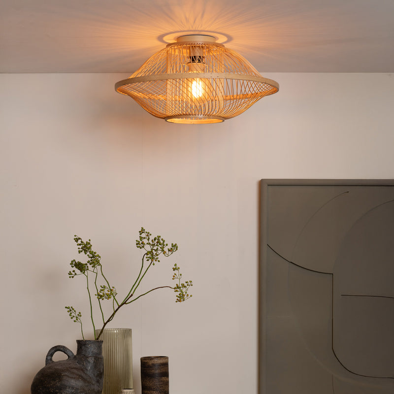 GOOD & MOJO Deckenlampe Maui LED Hängelampe Lampe dimmbar natur Ø50cm 25cm - 8716248096867