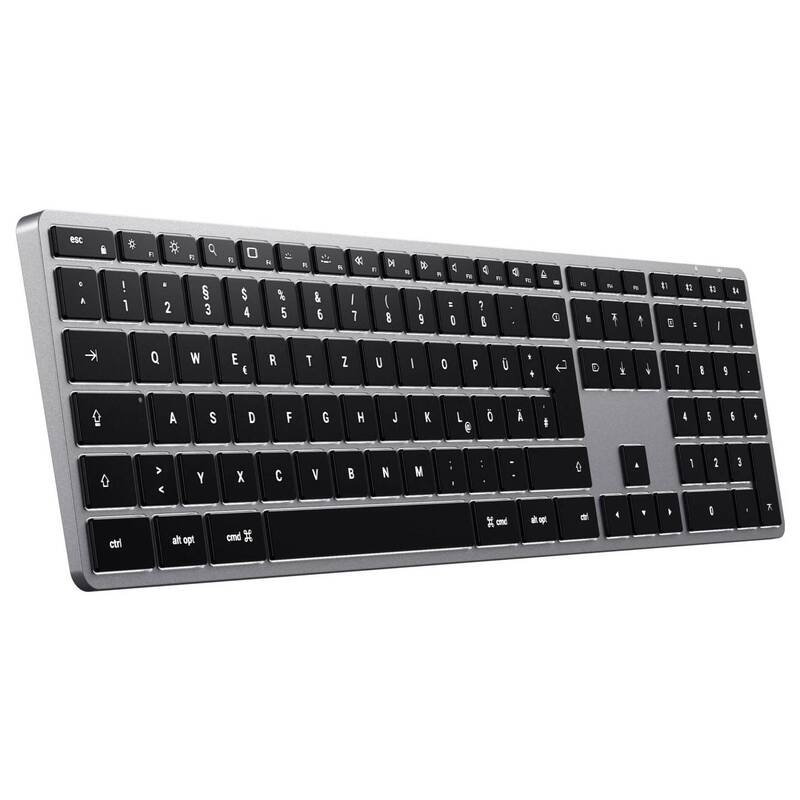 Satechi Tastatur Keyboard Slim X3 Bluetooth QWERTZ Anthrazit mit Beleuchtung - 0879961009618