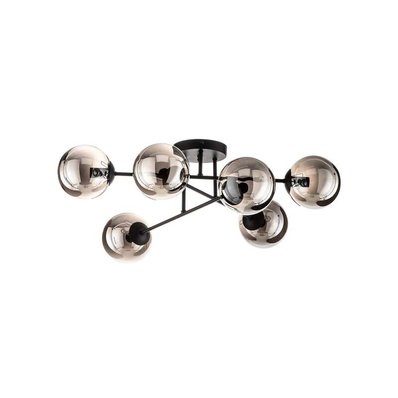 EMIBIG LIGHTING Deckenleuchte Lampe Glassy Glas graphit schwarz LED Leuchte E14 - 5901738919105