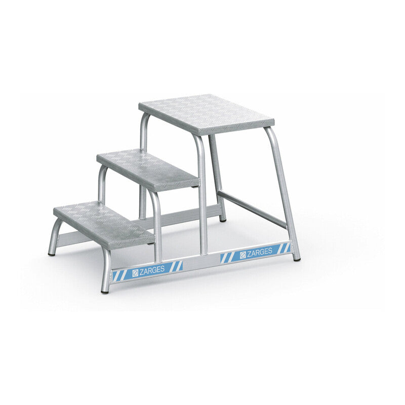 ZARGES Maschinentritt AFA P 3 Stufen Aluminium rutschfeste Stufen 0,6m Höhe 2,6m - 4003866400331