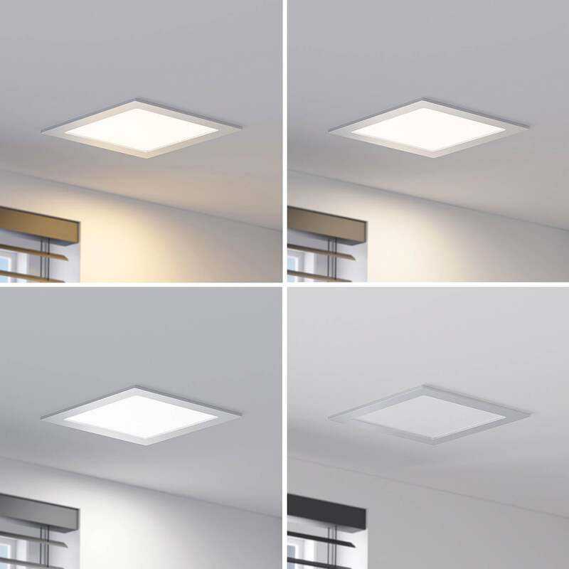 Prios LED-Einbaulampe Helina 22 cm 24 W dimmbar warmweiß IP44 Silber - 4251911707519