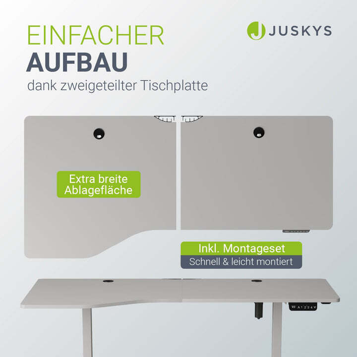 Schreibtisch höhenverstellbar Office Stand elektrisch Kabelführung 160x75cm weiß - 4260565527947